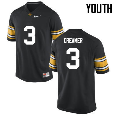Youth Iowa Hawkeyes #3 Trey Creamer College Football Jerseys-Black